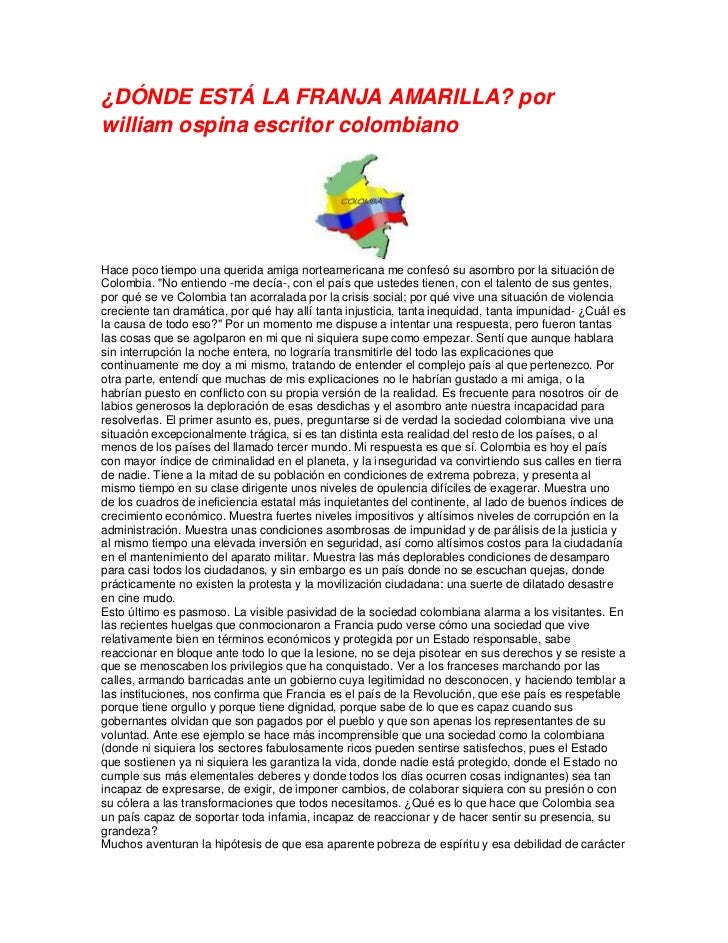 ¿Dónde está la franja amarilla?